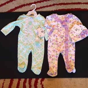2 girls pajamas and hat set